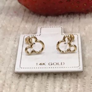 Solid Yellow Gold 14 Karat ILoveYou Red Heart 7mm Earring